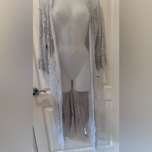 Rachel Zoe Sheer Lace kimono style duster  - Gray